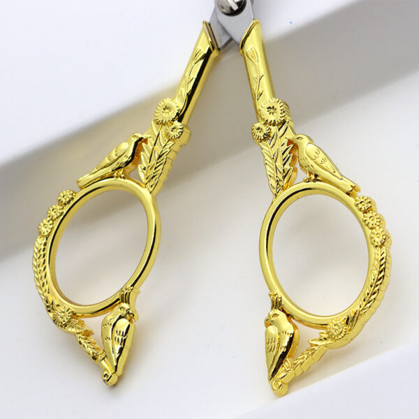 Vintage Stainless Steel Carved Scissors - Image 4