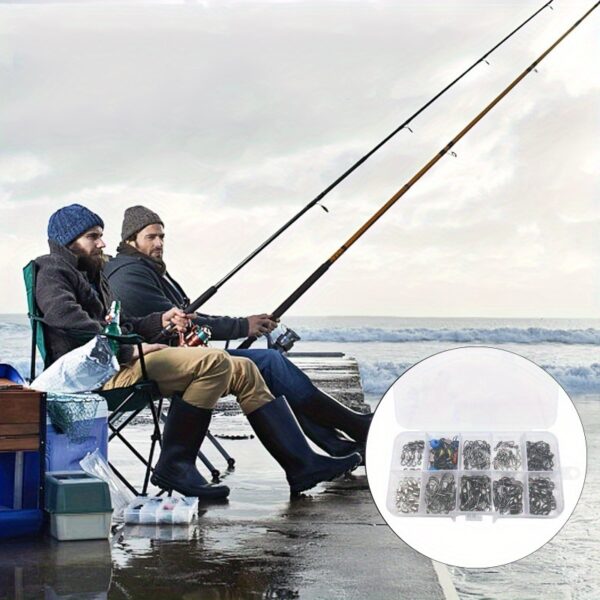 115 Pieces Fishing Connector Swivel Boxed Rotating Sea Bean Weever Trout Seawater