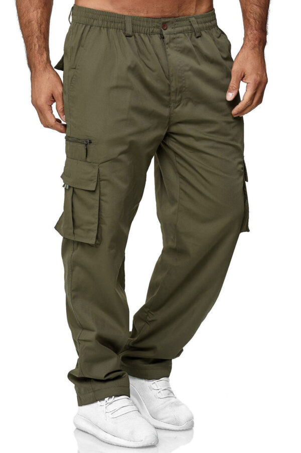 Men's Casual Multi-pocket Loose Straight Cargo Pants - Image 4